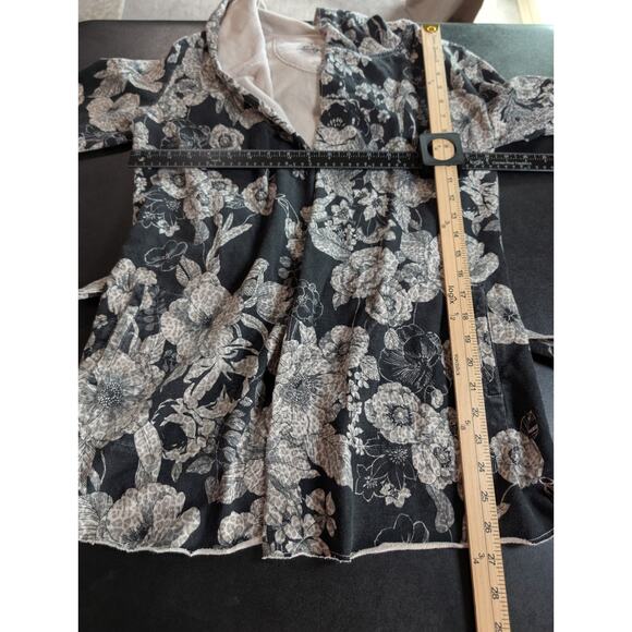 Lucky Brand Women's Small Floral French Terry Wrap Hooded Sweatshirt Cardigan - Picture 10 of 13